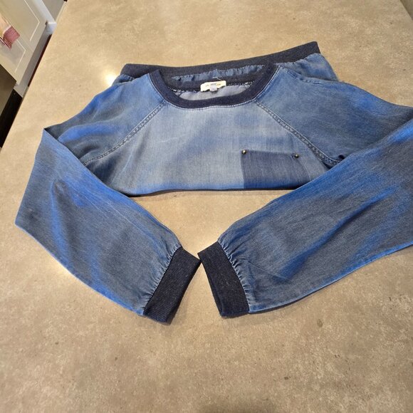 LIFE IN PROGRESS Women's Denim Chambray Long Sleeves Top - Blue - Size M… - Picture 10 of 12